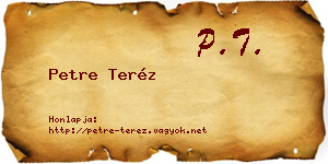 Petre Teréz névjegykártya